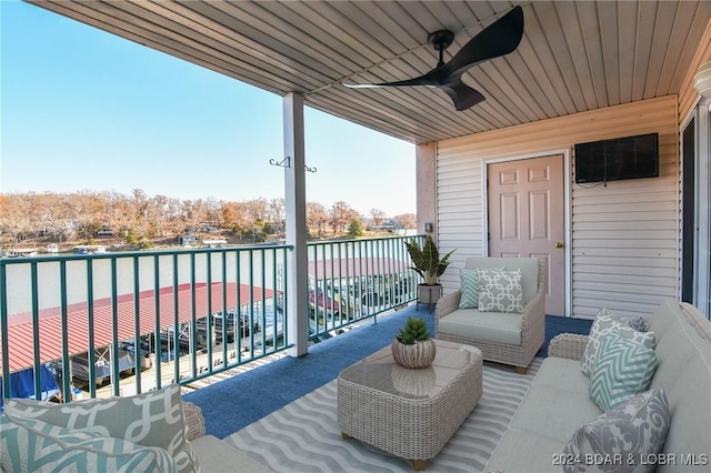 194 Sac Rd Unit D201, Sunrise Beach, MO 65079 - balcony with a ceiling fan