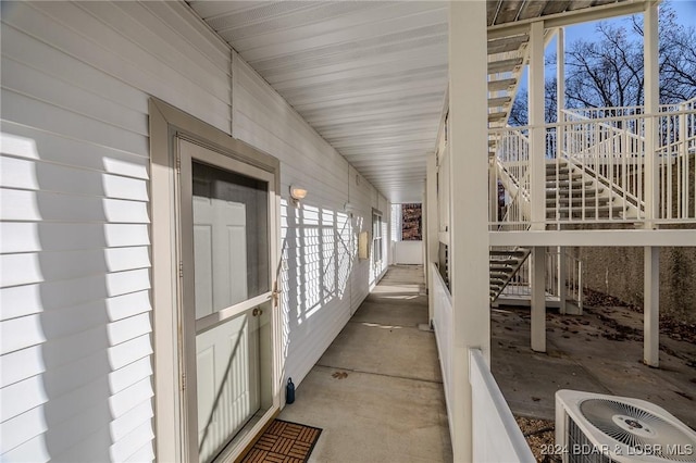 view of patio with central AC