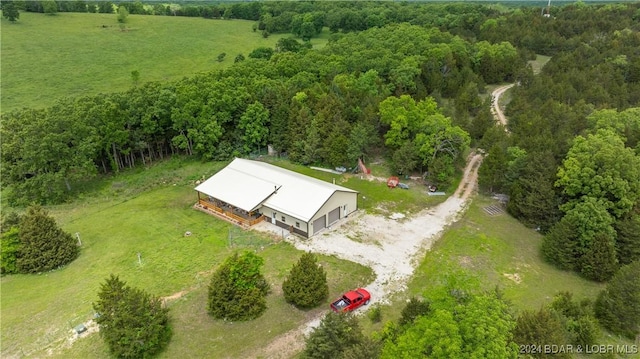 aerial view featuring a rural view