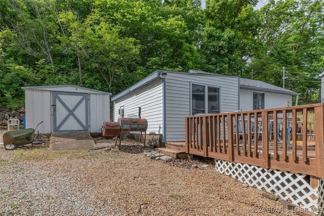 view of shed