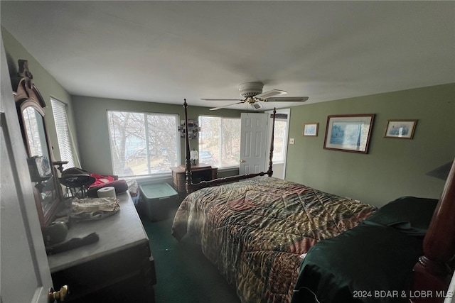 bedroom featuring a ceiling fan