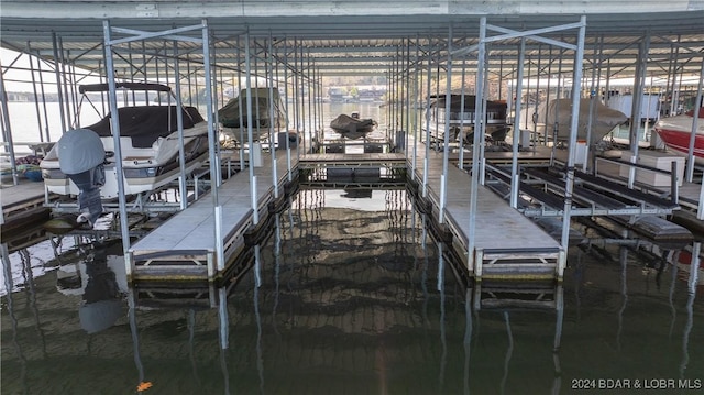 view of dock area