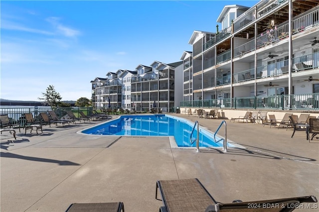 view of pool featuring a patio area