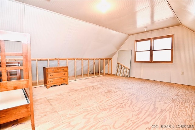 bonus room featuring lofted ceiling