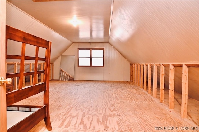 bonus room featuring lofted ceiling