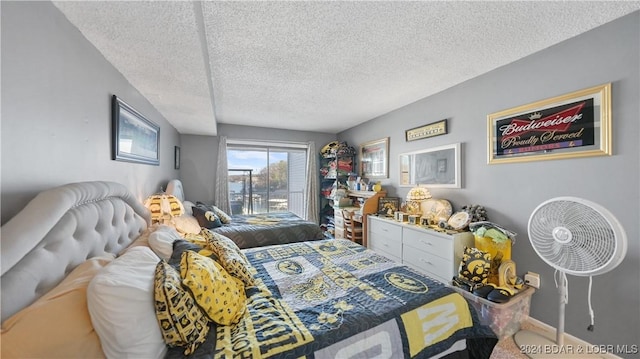 bedroom with a textured ceiling