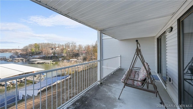 balcony with a water view