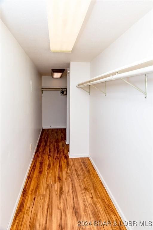 spacious closet with wood-type flooring