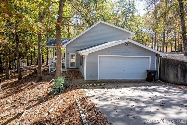 view of home's exterior with a garage