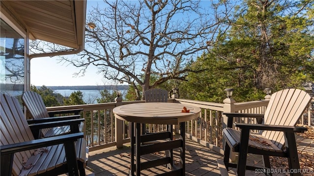 wooden balcony with a wooden deck