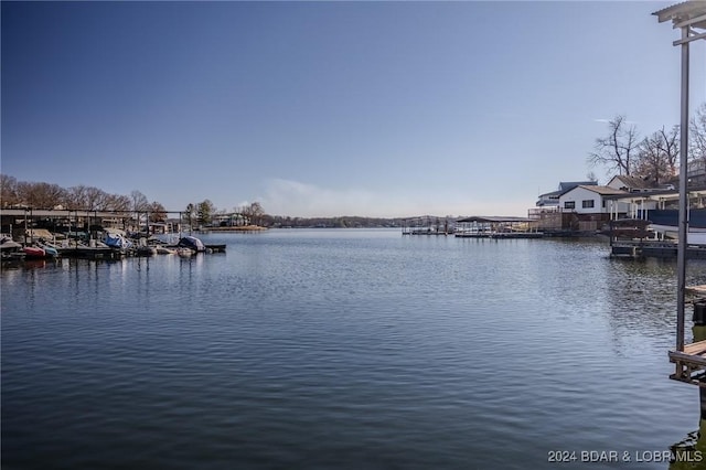 water view with a dock