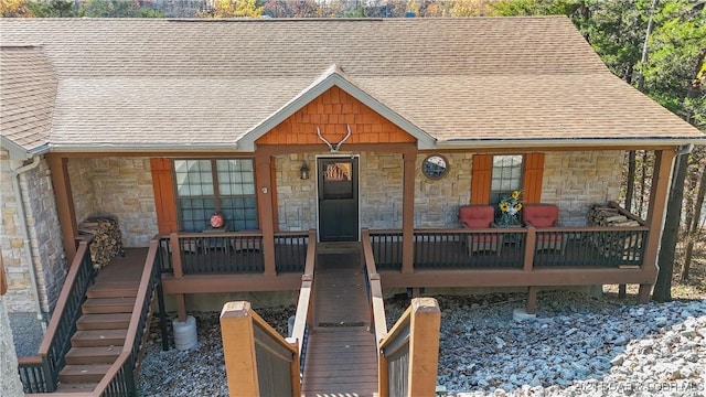 view of front of home with a porch