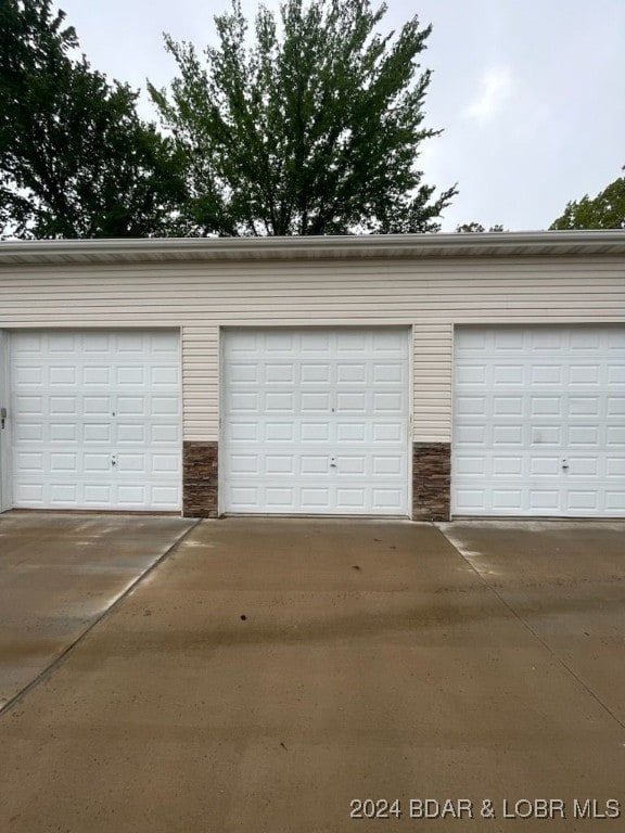 view of garage