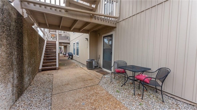 view of patio featuring central AC unit