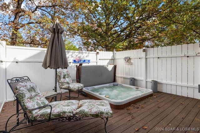 6334 Red Barn Rd, Osage Beach, MO 65065 - deck featuring a covered hot tub