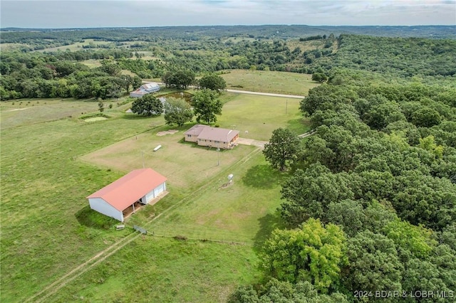 drone / aerial view featuring a rural view