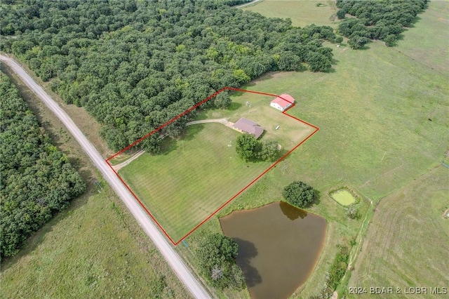 drone / aerial view featuring a rural view