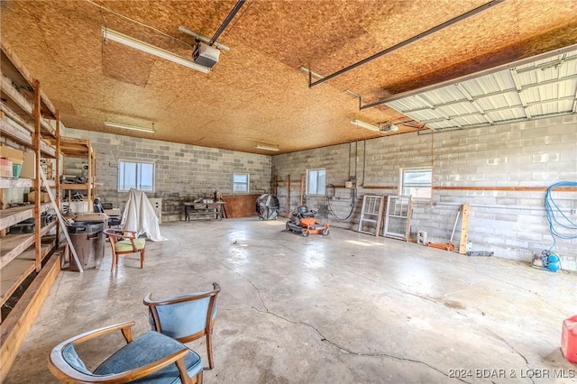 garage featuring a garage door opener