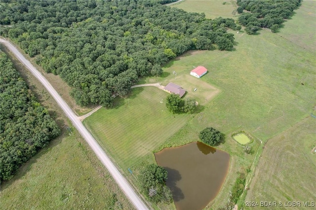 aerial view with a rural view