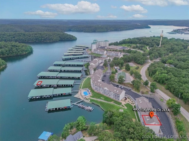 4800 Eagleview Dr Unit 241A, Osage Beach, MO 65065 - aerial view of a nearby body of water and a heavily wooded area