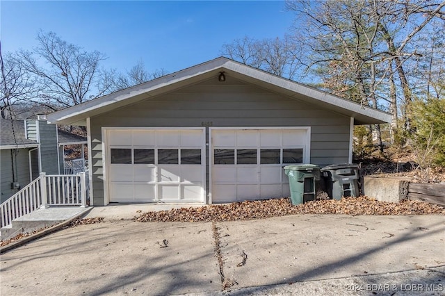 view of garage