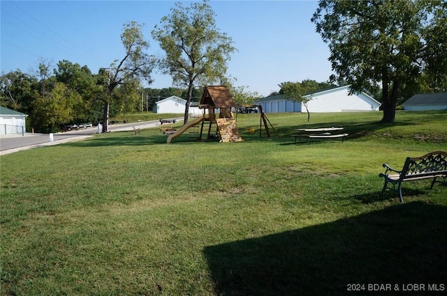 view of yard featuring a playground