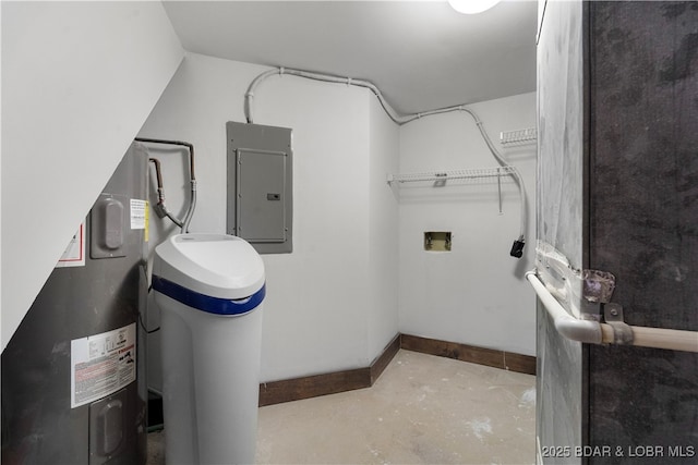 laundry room with electric panel