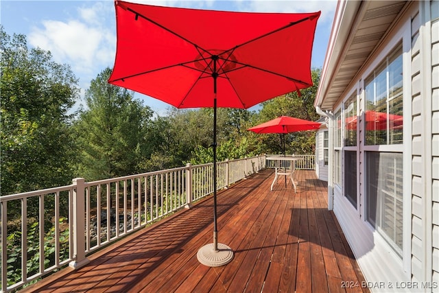 view of wooden deck