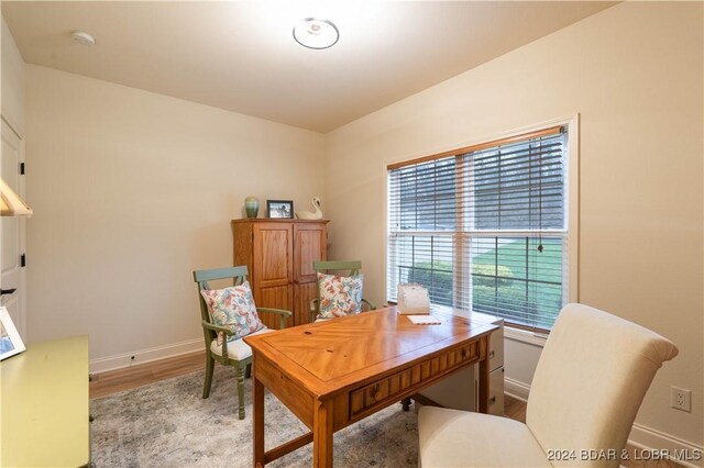 office with hardwood / wood-style floors