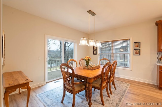 dining area featuring light hardwood / wood-style floors