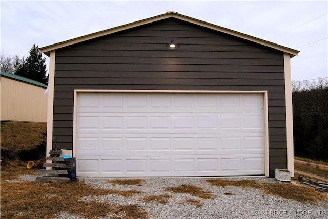 view of garage