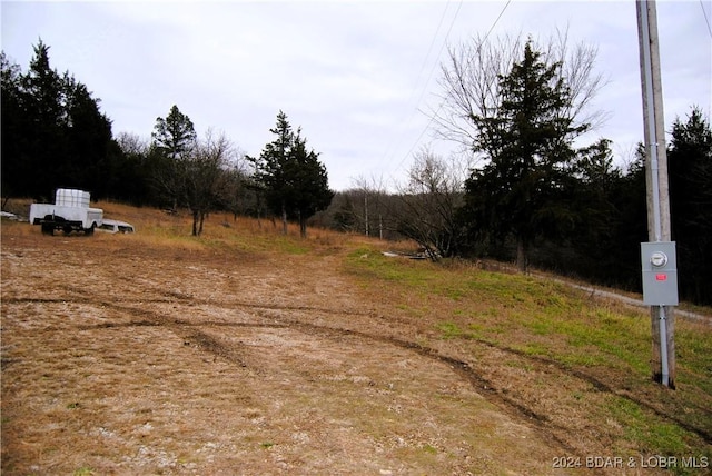 view of street with a rural view