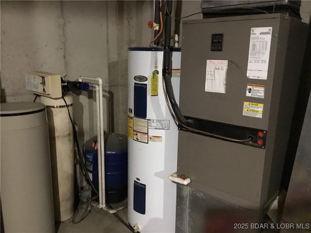 utilities with electric water heater and heating unit