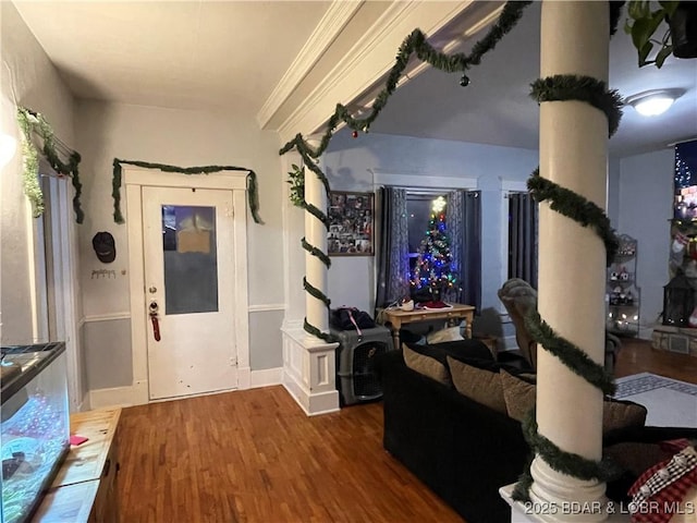 living room featuring hardwood / wood-style floors