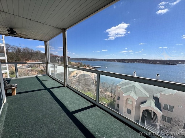 balcony with a water view