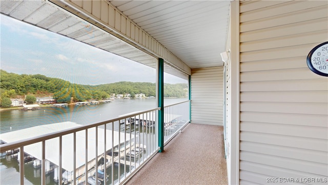 balcony with a water view