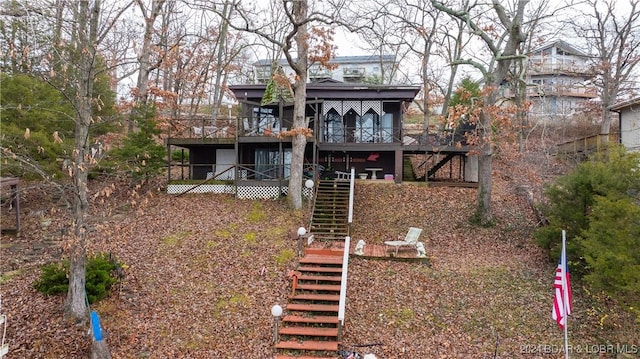 view of front of house featuring a deck