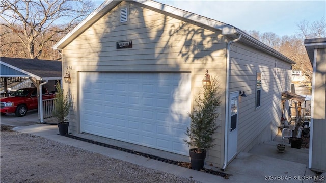 view of garage