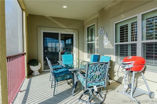 deck featuring grilling area