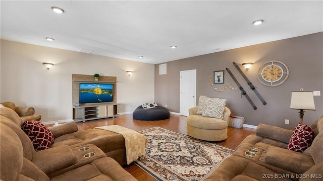 living room featuring wood-type flooring