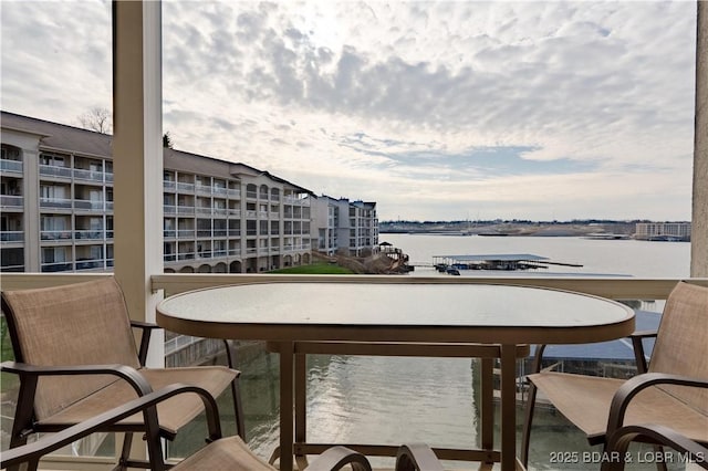 balcony with a water view