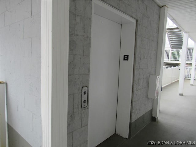 bathroom with elevator