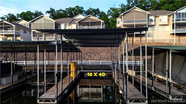 view of dock area