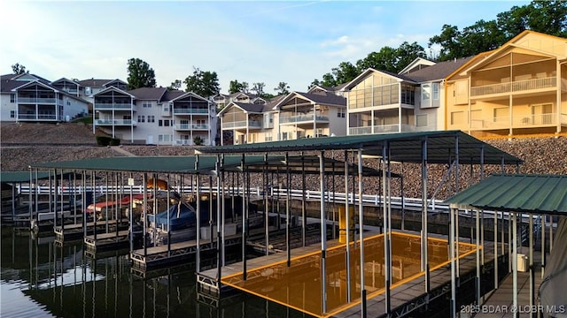 view of dock area