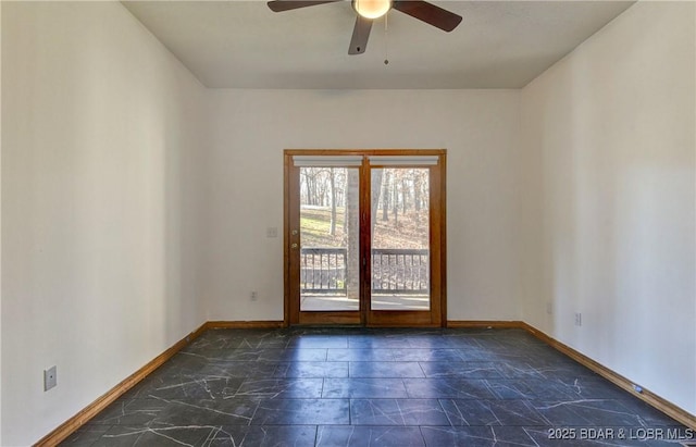 unfurnished room featuring ceiling fan