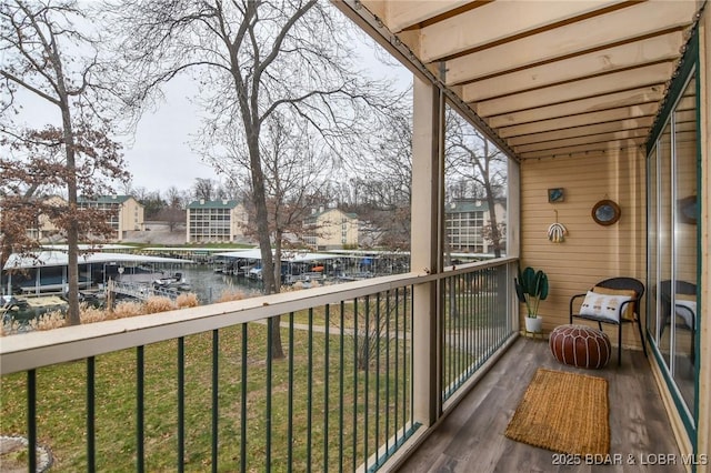 balcony with a water view