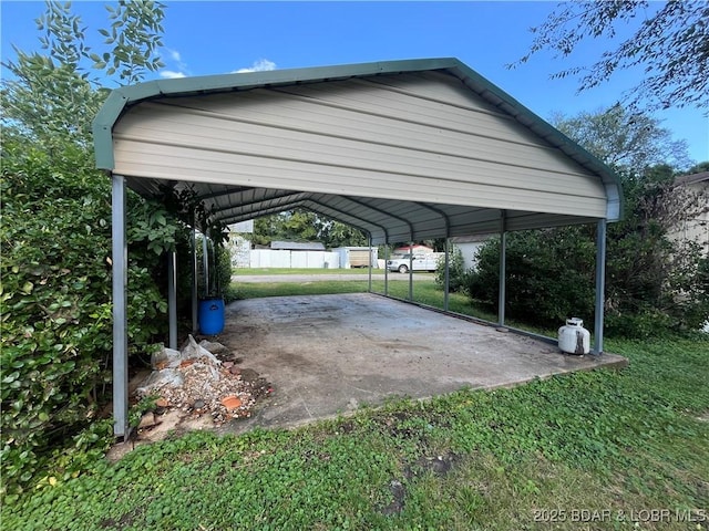 view of car parking featuring a carport