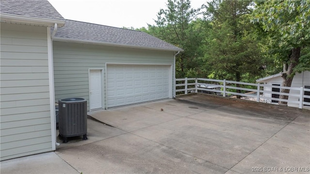 garage featuring cooling unit