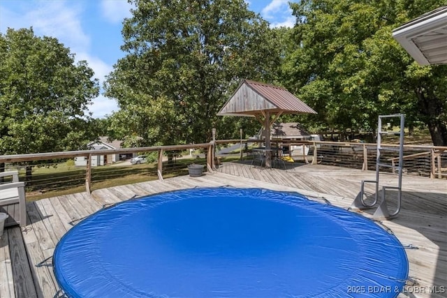 view of swimming pool featuring a deck