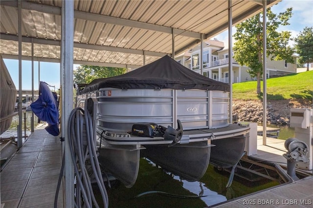 view of dock area